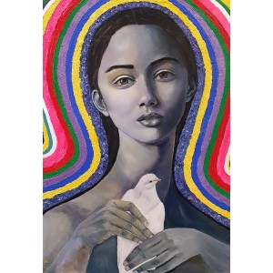 Mahnoor Baloch, 24 x 36 Inch, Acrylic on Canvas, Figurative Painting, AC-MHNR-007